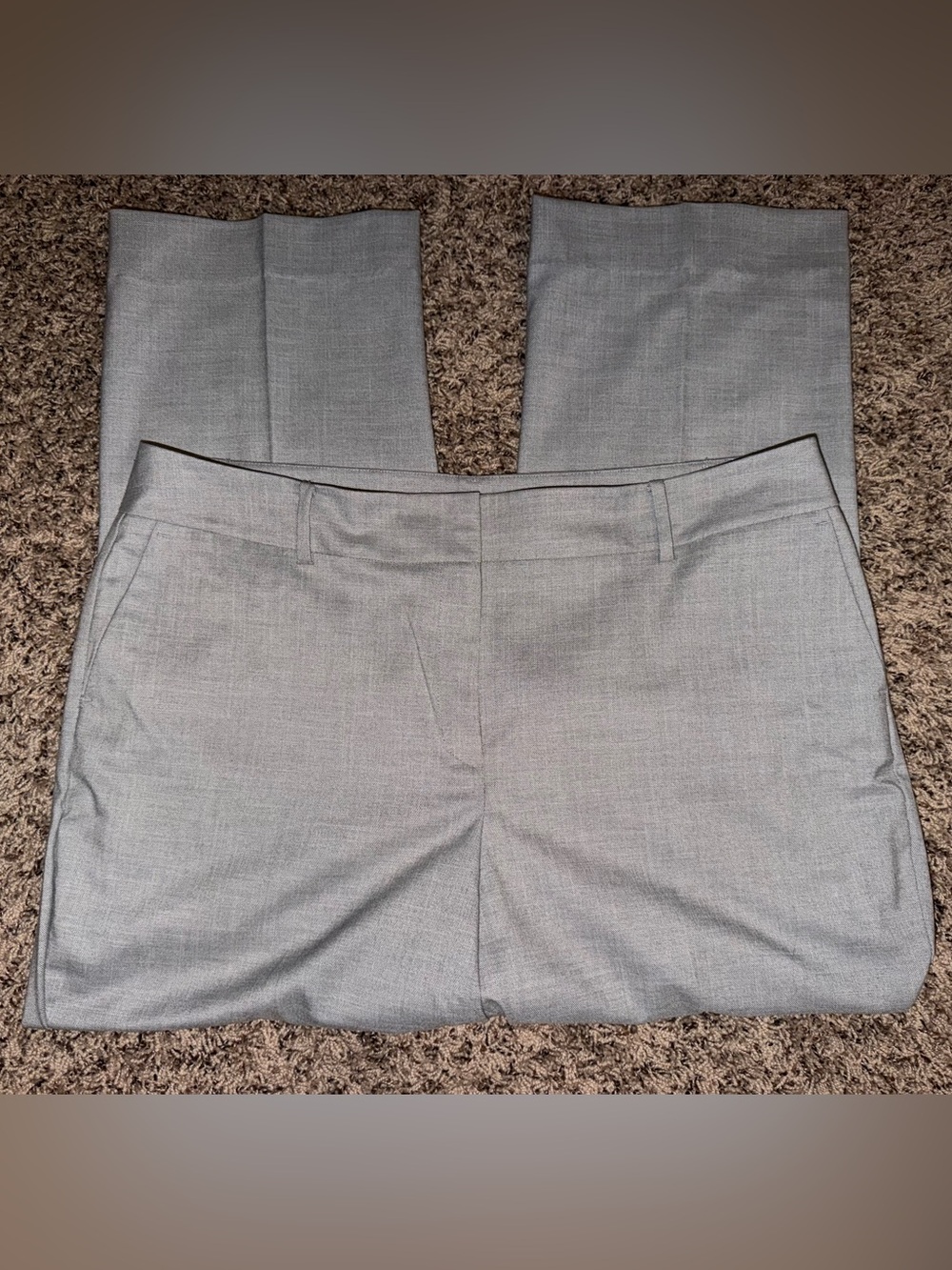 Ann Taylor Factory Gray Straight-Leg Dress Trousers